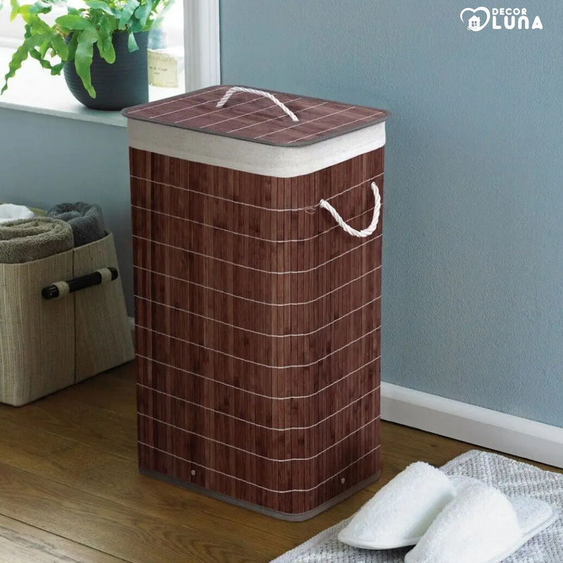 Cesto para Roupa Suja de Bambu - Decor Luna