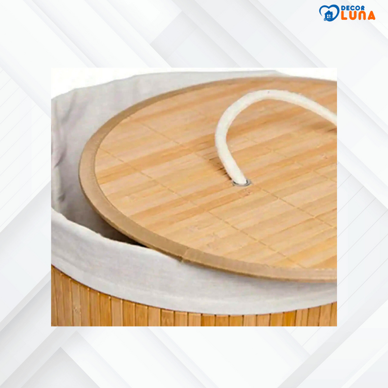 Cesto para Roupa Suja de Bambu - Decor Luna