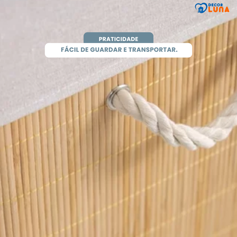 Cesto para Roupa Suja de Bambu - Decor Luna